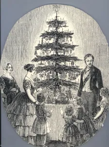 Christmas with Queen Victoria, Prince Albert, their children and Queen Victorias mother, in 1848 (f Artist: Anonymous