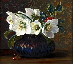 Bouquet Gallery: Christmas Roses, 1880. Creator: Florence Westwood Whitfield