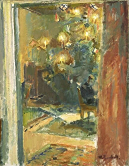 Christmas Eve Gallery: Christmas Tree in the Salon of Kilo Manor, Early 1920s. Artist: Enckell, Magnus (1870-1925)