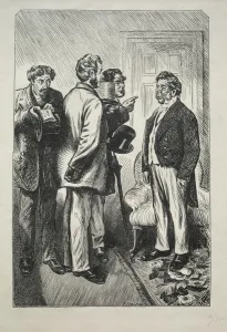 Charles Samuel Keene British Prints: Our Christmas Turkey, Mr. Bobsby Concerned, 1868. Creator: Charles Samuel Keene (British
