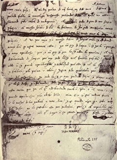 Images Dated 3rd July 2013: Christopher Columbus autograph letter written to his son Diego on 5th February 1505