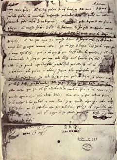 Letter Prints: Christopher Columbus autograph letter written to his son Diego on 5th February 1505