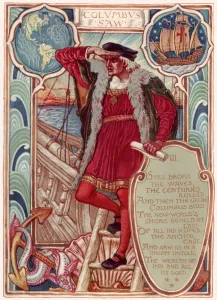 Columbus Prints: Christopher Columbus. From: Columbias Courtship: A Picture History of the United States