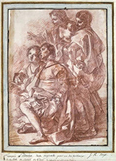 Amazed Gallery: Christopher Columbus landing in America, c1760(?)-1770. Artist: Jean Robert Ango