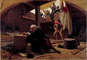 San Salvador Prints: Christopher Columbus returned from America (Christopher Columbus in chains)