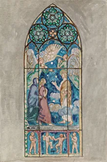 1924 Prints: Christus Resurrexit, sketch for a stained glass window in Pori Church