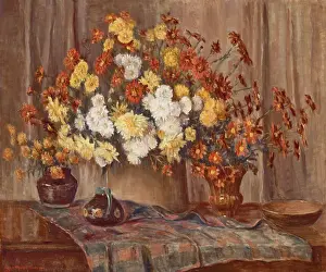 Cut Flower Prints: Chrysanthemums, 1939. Creator: Susan Hayward Schneider