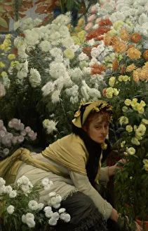 Bending Down Prints: Chrysanthemums, c1874-76. Creator: James Tissot