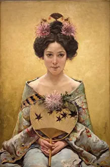 Japonaiserie Prints: Chrysanthemums, c1900. Creator: Saenz y Saenz, Pedro (1863-1927)