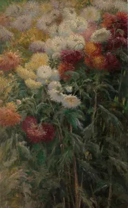 Gustav Prints: Chrysanthemums in the Garden at Petit-Gennevilliers, 1893. Creator: Gustave Caillebotte
