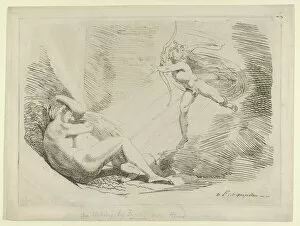Asleep Gallery: Chrysogone Conceives, in a Ray of Sunshine, Amoretta and Belphoebe (Edmund Spenser, '... 1800-1810)