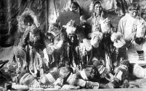 Russian Federation Prints: Chukotka shamans, 1910-1929. Creator: Ivan Emelianovich Larin