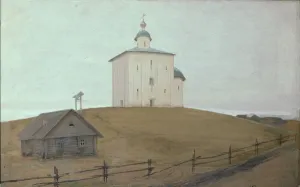 Ryabushkin Prints: A Church, 1903. Artist: Ryabushkin, Andrei Petrovich (1861-1904)
