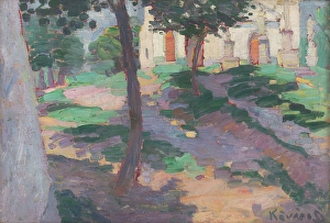 Konstantin Kovari Prints: By the church, 1912. Creator: Konstantin Kovari-Kacmarik