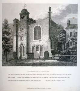 Pearson Prints: Church of All Hallows Staining, London, 1810. Artist: W Preston