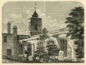 The Church of Allhallows, Barking, in 1750, (c1872). Creator: Unknown