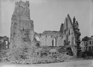 Destroyed Prints: Church at Arras, between c1915 and 1918. Creator: Bain News Service