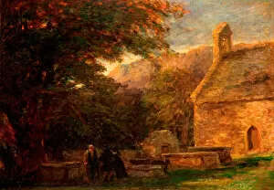 Gwynedd Collection: The Church, Bettws-y-Coed, 1844-1856. Creator: David Cox the elder
