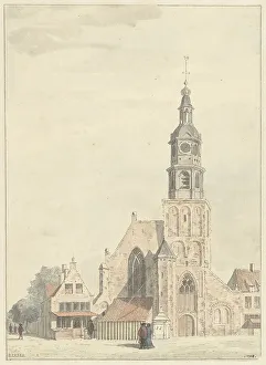 Octagonal Prints: The church in Buren, 1728. Creator: Jan Ekels the Elder