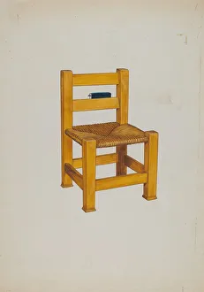 Huston Florence Prints: Church Chair, c. 1936. Creator: Florence Huston