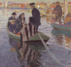 Archipelago Prints: Church-Goers in a Boat, 1909. Creator: Carl Wilhelmson