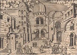Rays Of Light Prints: The Church of the Holy Sepulchre, Jerusalem, ca. 1546. Creator: Domenico dalle Greche