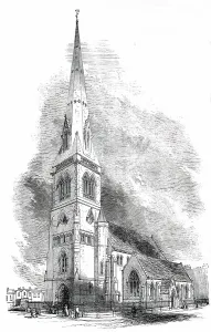 Church of the Holy Trinity, Haverstock Hill, Consecrated on Tuesday last, 1850. Creator: Unknown