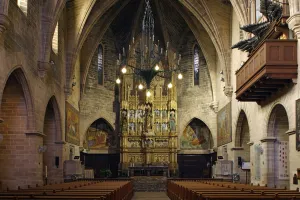 Balearic Islands Gallery: Church interior, Alcudia, Mallorca, Spain