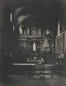 Varnished Prints: Church Interior, c. 1855. Creator: Farnham Maxwell Lyte (British, 1828-1906)