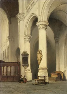 Bosboom Johannes Prints: Church Interior, c.1840-c.1848. Creator: Johannes Bosboom