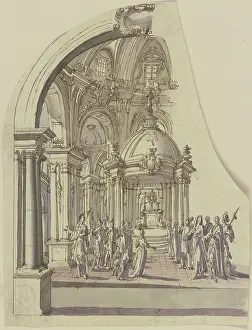 Baldachin Prints: Church interior. Creator: Andreas Altomonte