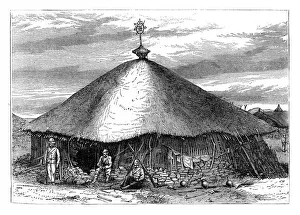 Abyssinia Prints: Church at Magdala, with Theodores grave, Ethiopia, c1868 (late 19th century)