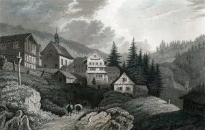 Martini Collection: The Church Maria Schnee, Rigi, Switzerland, 1850.Artist: Martini