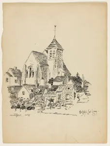 Architecture And Design Prints: Church at Montigny-Sur-Loing, France, Travel Sketch, 1891