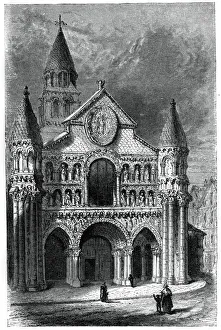 Church of Notre Dame de la Grande, Poitiers, France, 12th century, (1870)