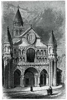Poitiers Collection: Church of Notre Dame de la Grande, Poitiers, France, 12th century, (1870)