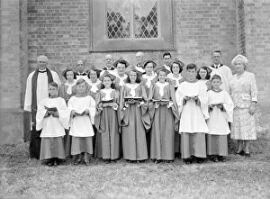 Choir Boy Prints: Church officials and choir, (Isle of Wight?), c1935. Creator: Kirk & Sons of Cowes