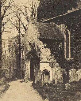 Churchyard Gallery: Church Porch, Earlham, near Norwich, 1857. Creator: William Harcourt Ranking
