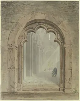Doors Prints: Church portal, 1825. Creator: Friedrich Maximilian Hessemer