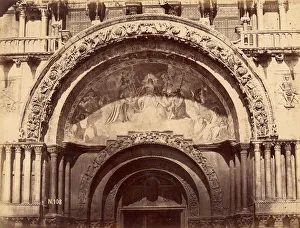 Portal Prints: Church Portal with Mosaic of Christ Enthroned in Majesty, 1880s. Creator: Unknown