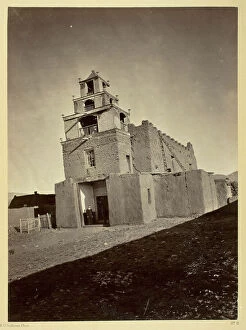 Bell Tower Gallery: The Church of San Miguel, the Oldest in Santa Fe, N.M. 1873. Creator: Tim O Sullivan