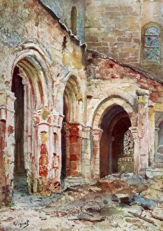 Marne Prints: The Church of Sermaize, 1914, (1926). Artist: Pierre Vignal