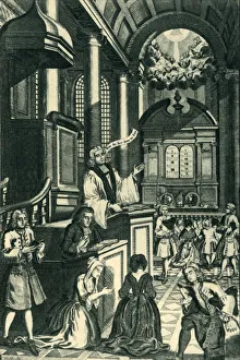Adam Fox Collection: A Church Service, c1700, (1947). Creator: C. Bowles