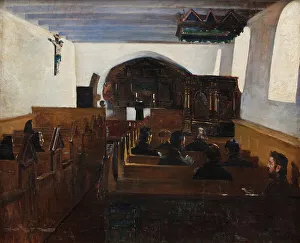 A church service on the Island of Mors, Jutland, 1893. Creator: Fridolin Johansen