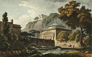 Aquatinthand Coloured Aquatint On Paper Gallery: Church of St. Andrew, plate eighteen from the Ruins of Rome, published October 11, 1796