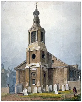 George Shepherd Prints: Church of St Anne, Dean Street, Soho, London, 1828. Artist: George Shepherd