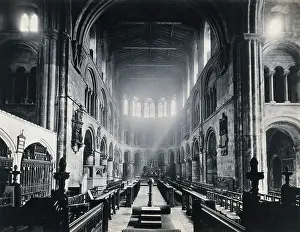 Spirituality Prints: The church of St Bartholomew the Great; interior view facing East, 1902. Creator: Unknown