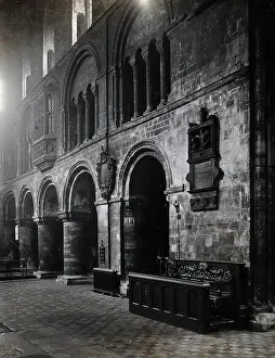 1902 Prints: The church of St Bartholomew the Great: interior view showing the ground arcade