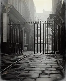 Mystery Prints: The church of St Bartholomew the Great and surrounding area; iron gates leading to