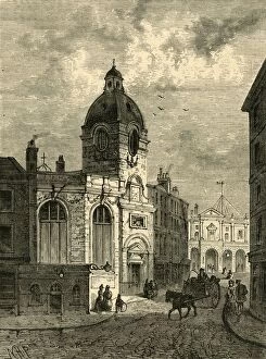 Sir Christopher Wren Collection: The Church of St. Benet Fink, from an Old View, (1897). Creator: Unknown